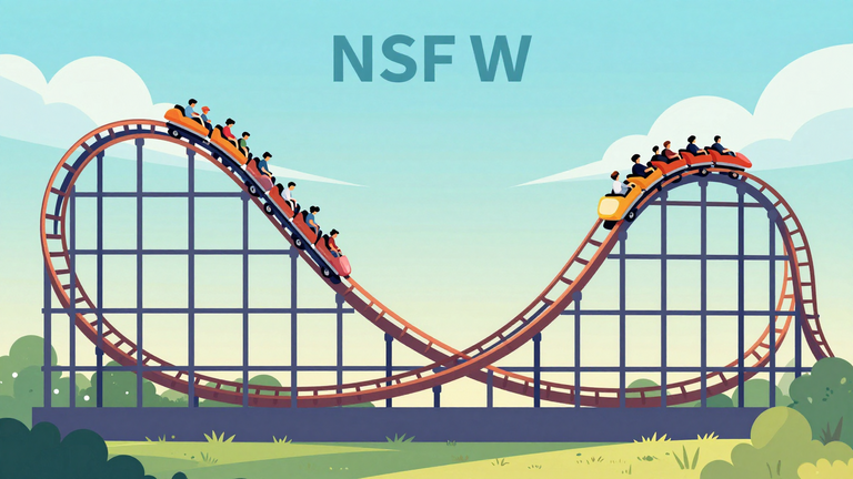 Grafische Darstellung einer Achterbahn als Metapher für emotionale Höhen und Tiefen im Dating